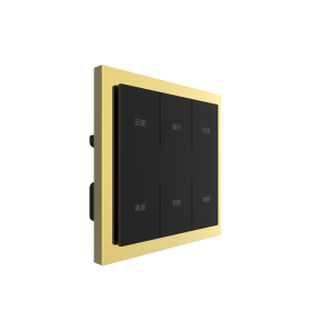 Zigbee Intelligent Scenario Switch 6 Gang Smart Wall Scene Switch (L&N) Stainless Steel Frame Gold Plated