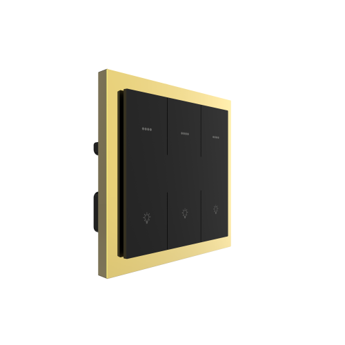 250V 10A Zigbee Smart 3 Gang Wall Switch + 3 Gang Scene Switch L-N (Stainless Steel Frame Gold Plated)