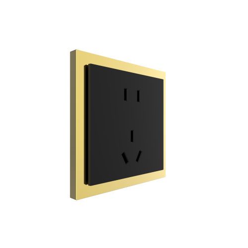 86 Type 10A 250V Five-hole Electrical Wall Socket Outlets Stainless Steel Gold Plated Frame