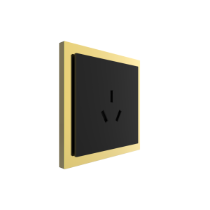 86 Type 10A 250V Three-hole Electrical Wall Socket Outlets Stainless Steel Gold Plated Frame