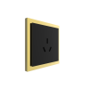 86 Type 10A 250V Three-hole Electrical Wall Socket Outlets Stainless Steel Gold Plated Frame