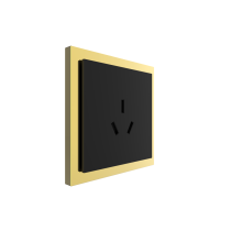 86 Type 10A 250V Three-hole Electrical Wall Socket Outlets Stainless Steel Gold Plated Frame