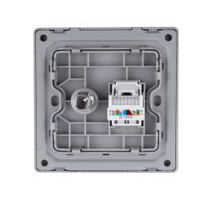 1 Gang Television TV Socket + 1 Gang Data Socket RJ45, CAT6 (PC Panel, 4 Colors)