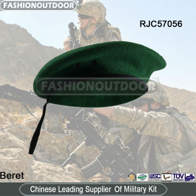Wool Green fabric binding beret