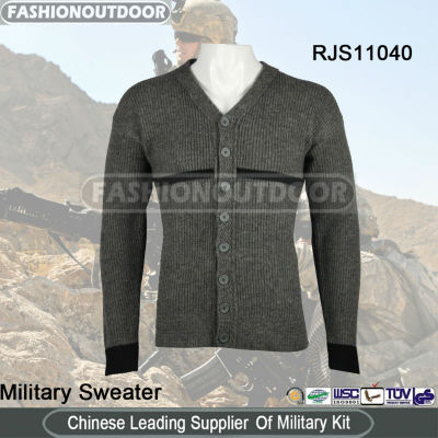 Wool Mens Cardigan Sweater Military Fashion Sweater