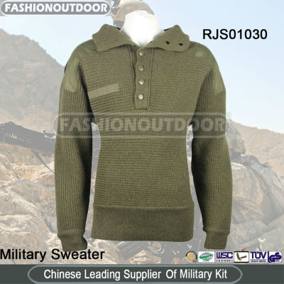 Wool Olive German-Style Military Sweater/Pullover