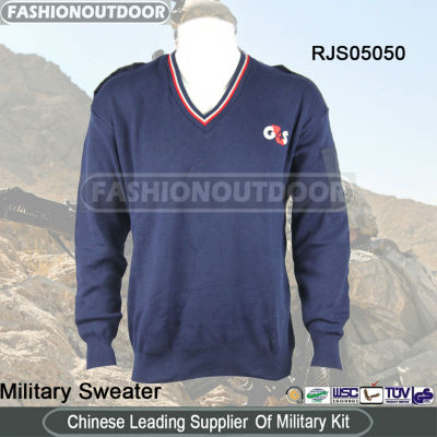 Acrylic Blue Military Sweater/Pullover