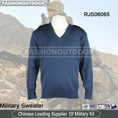 Wool/Acrylic Blue Military Sweater/Pullover