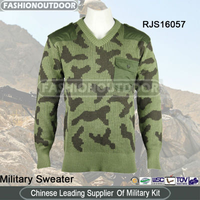 Wool Woodland Military Sweater/Pullover