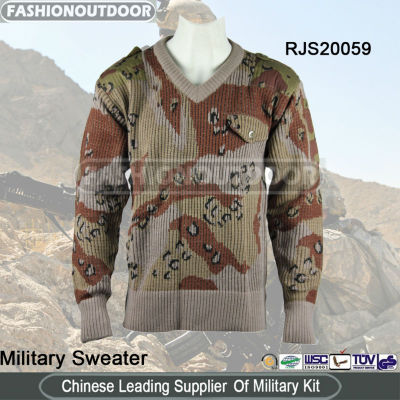 Wool/Acrylic Desert Camo Military Sweater/Pullover
