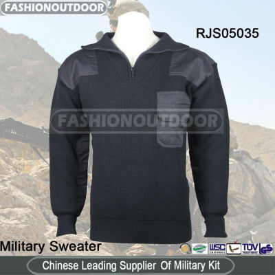 Wool/Acrylic Dark Blue Military Sweater/Pullover
