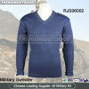 Wool/Acrylic Navy V-Neck military style pullover