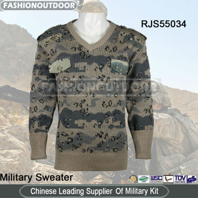 Wool Military Camouflage Army Combat Pullover