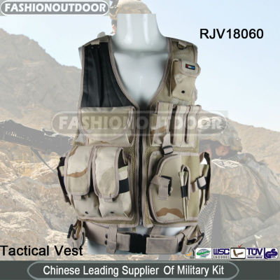 3 Color Desert Camo Military Tactical Vest