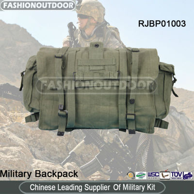 Drab Green Canvas Military Backpack