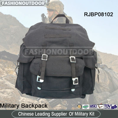 Black Canvas Military Hiking Bag