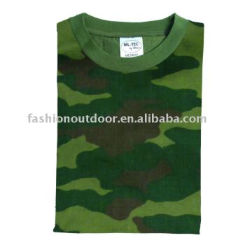 Woodland camouflage commando t-shirt for army