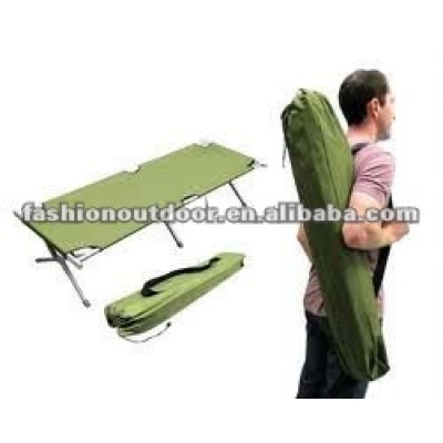 Olive green lightweight folding army camping bed