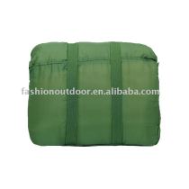 Dark green military mummy sleeping bag