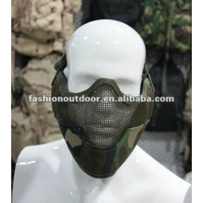 Woodland military facemask with steel for protecting face