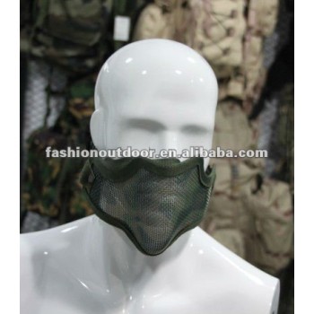 Olive green disguise military facemask with steel for protect face