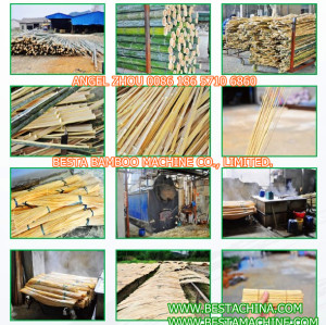 palo de bambú que hace la máquina