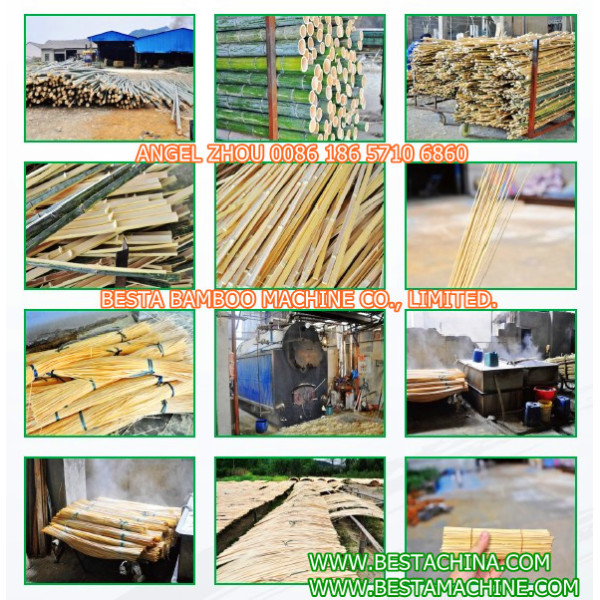 palo de bambú que hace la máquina