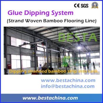 Glue Dipping System For Strand Woven Flooring Making