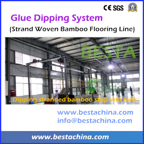 Strand Woven Flooring Making Machine, Bamboo Strip Glue Dipping Machine