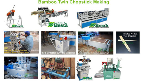 High speed twin chopstick shape forming machine, bamboo chopstick lines