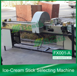 Ice cream stick lining machine
