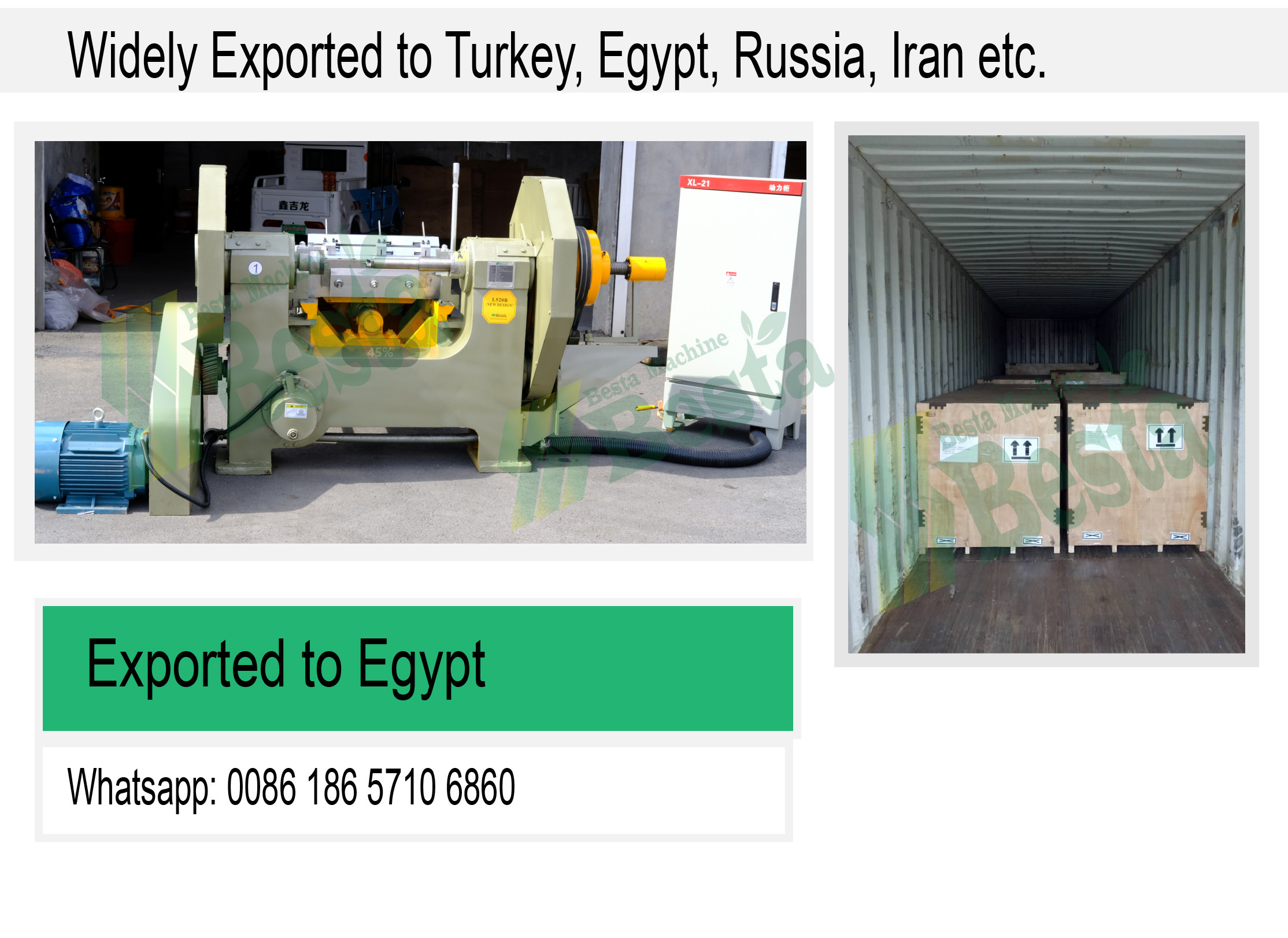 OUR MACHINE WIDELY EXPORTED