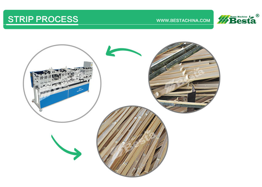 Bamboo knot removing and thickness width setting machine