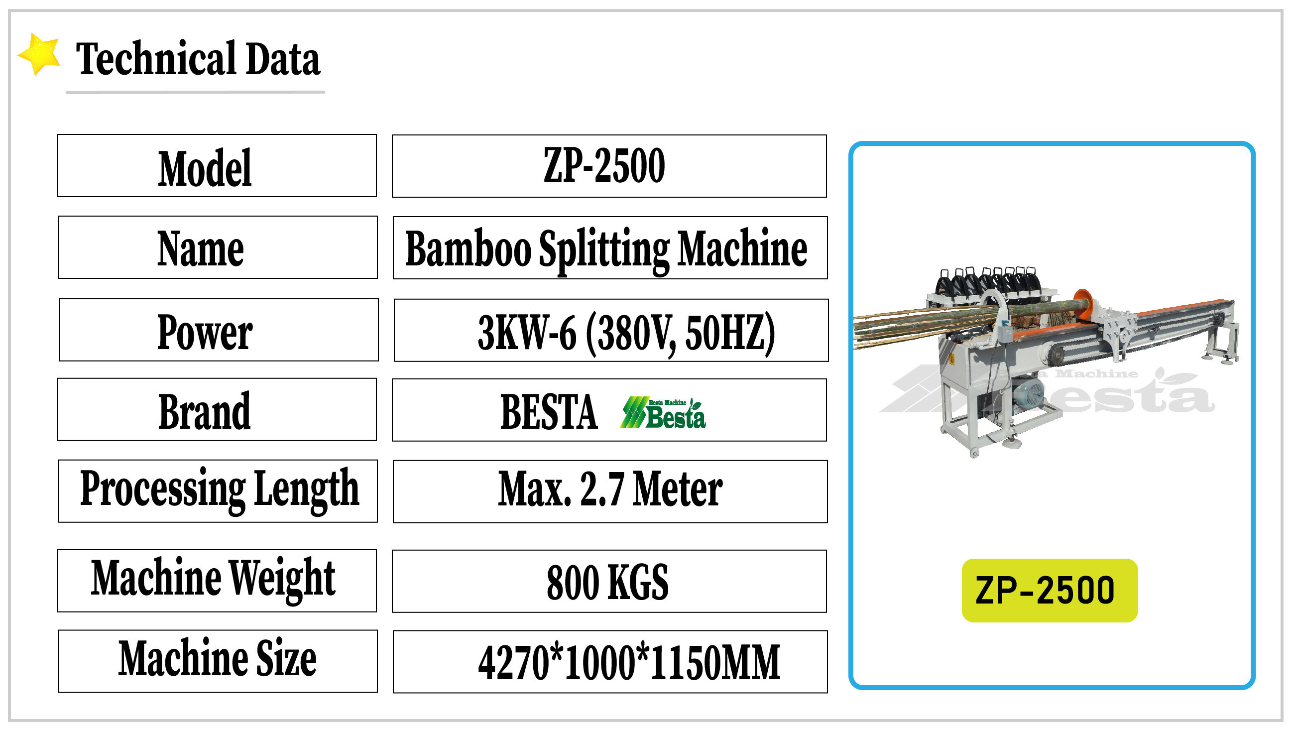 High quality bamboo splitting machine