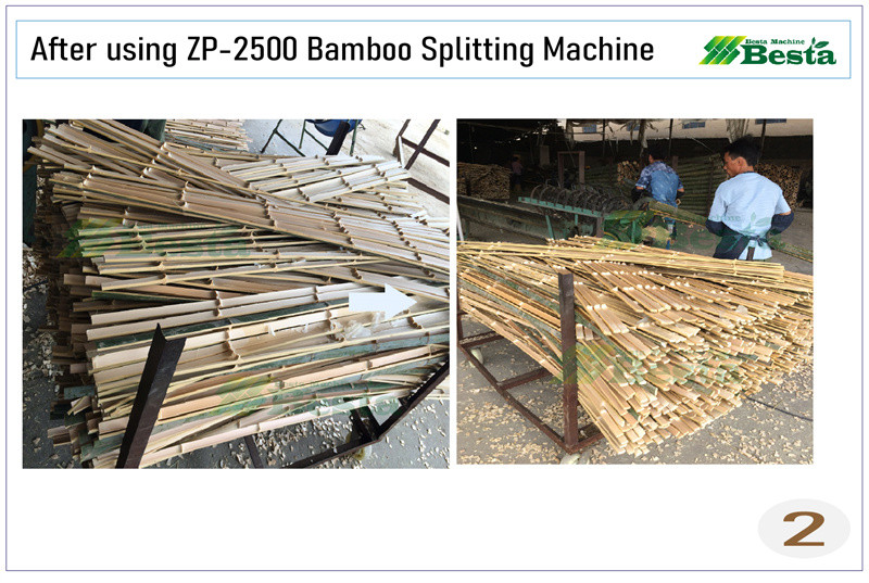 After using bamboo splitting machine 