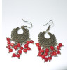 Red Coral/brass Bead handmade Earrings