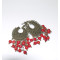 Red Coral/brass Bead handmade Earrings