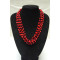 Red coral five-strand gorgeous necklace with bead style