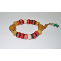 Tribal multistones crafted stretch with pendant Agate Gemstone bracelet SHB51
