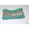 Simple turquoise beaded tribal wide design metal bracelet SHB53