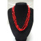 Coral three-strand gorgeous necklace with bead pebble style