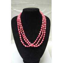 Coral three-strand gorgeous necklace with bead pebble style