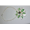 Brilliant reconstituted Natural bead shell floral with crystal bead handmade necklace