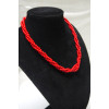 SLN25 Gorgeous three-strand beaded twisted coral necklace
