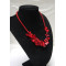 Red beaded coral with floral pendant exquisite crafted necklace SLN26