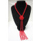 Luxury coral bead braided with floral pendant  with tassel design necklace SLN34
