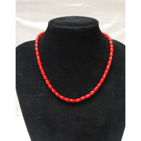 Simple& exquisite lucky coral crafted bamboo shape necklace SLN23