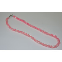 Cute pink three-strand twisted crafted ocean shell necklace SLN24