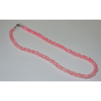 Cute pink three-strand twisted crafted ocean shell necklace SLN24