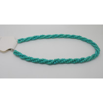 Gorgeous turquoise beaded simple design short necklace three-string twisted jewelry SLN38